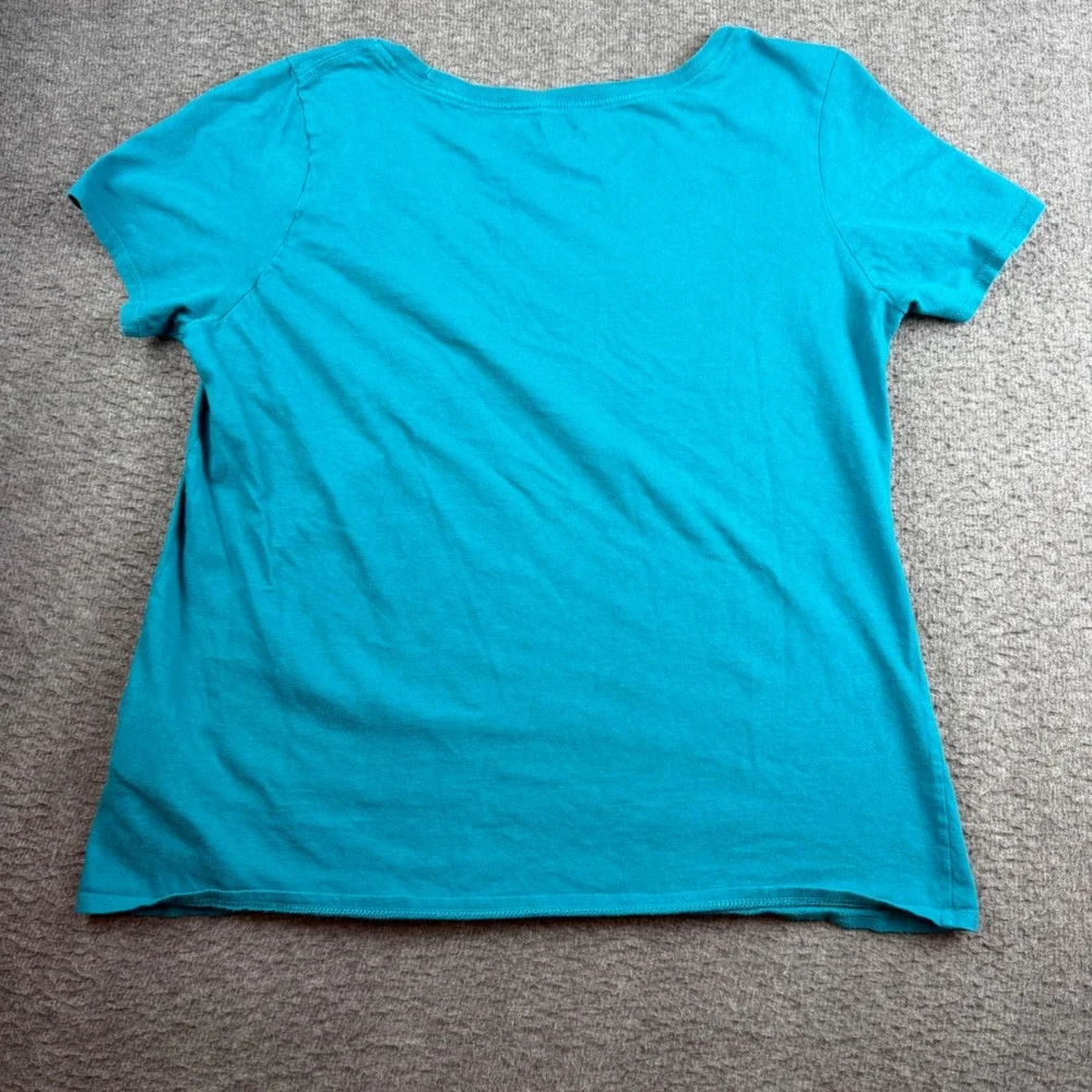 Nike Graphic Tee Women's Medium Blue Just Do It Swoosh Logo Short Sleeve Shirt